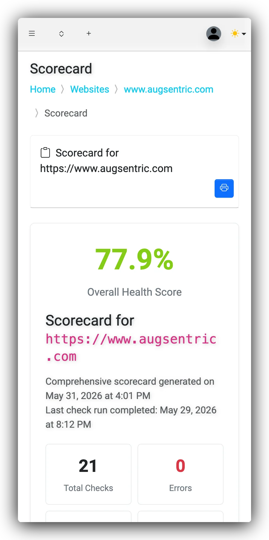Website Scorecard